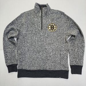 Boston Bruins NHL  Men's Size M  '47 Brand Fleece 1/4 Zip Sweatshirt Pullover